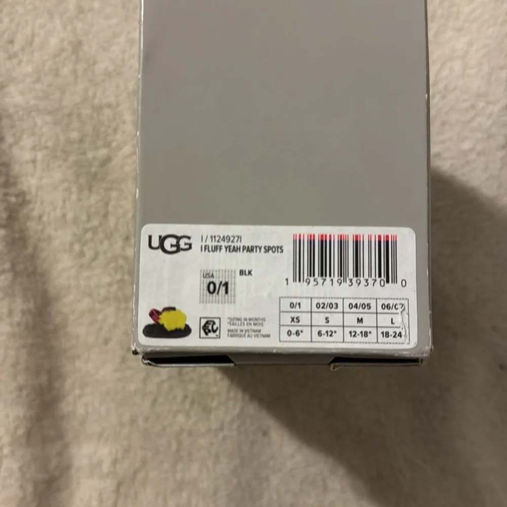 NEW!! Infant Girls UGG Fluff Yeah Party Spots Slippers Size 0/1